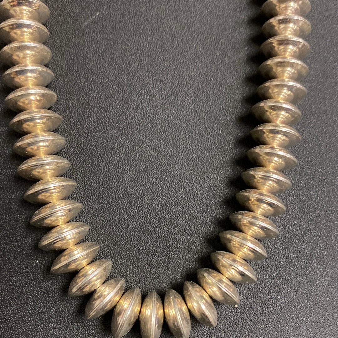 Navajo disk pearls 20” long 12mm high shine