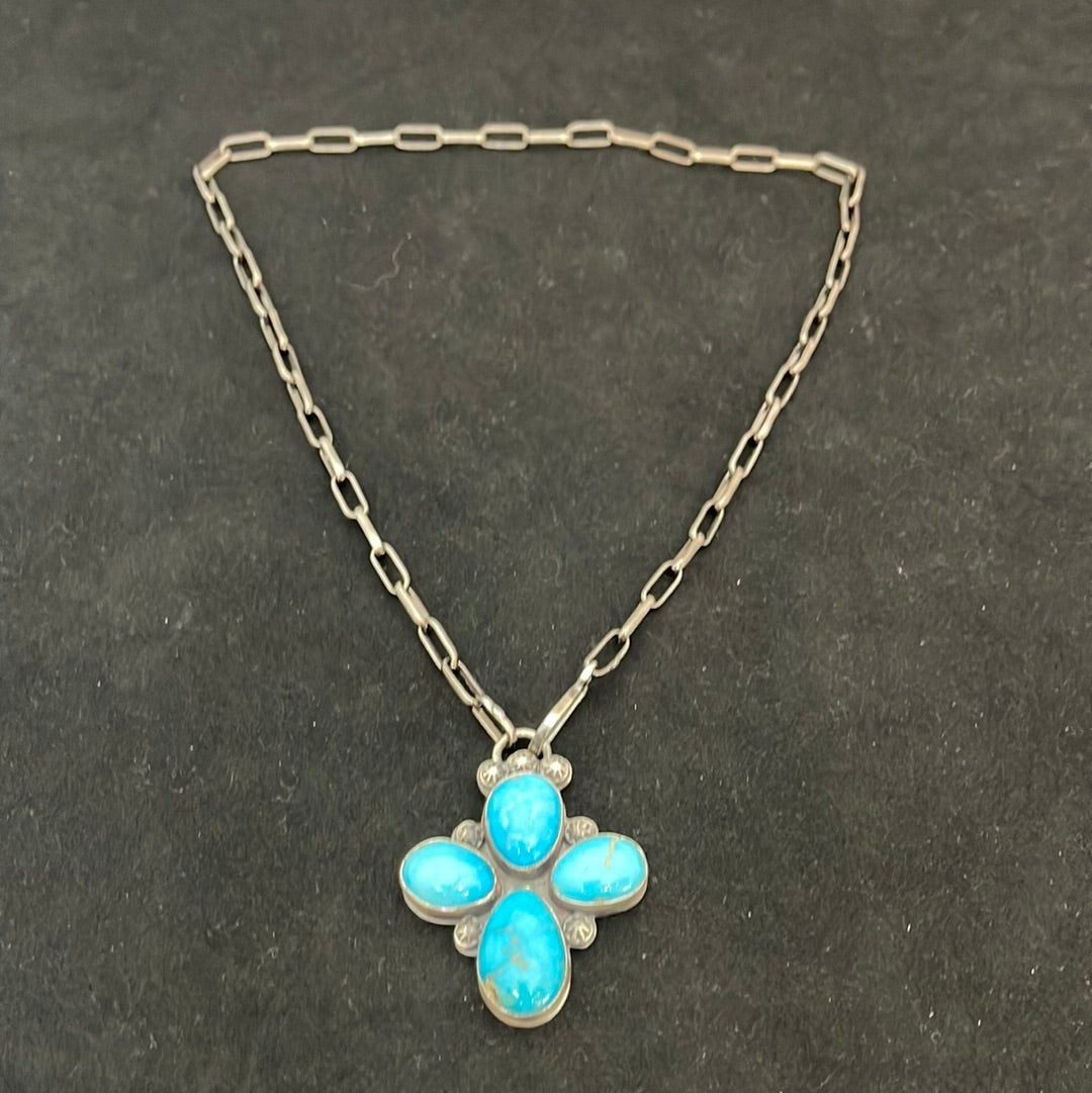 White Water Turquoise Lariat Style 20” Necklace