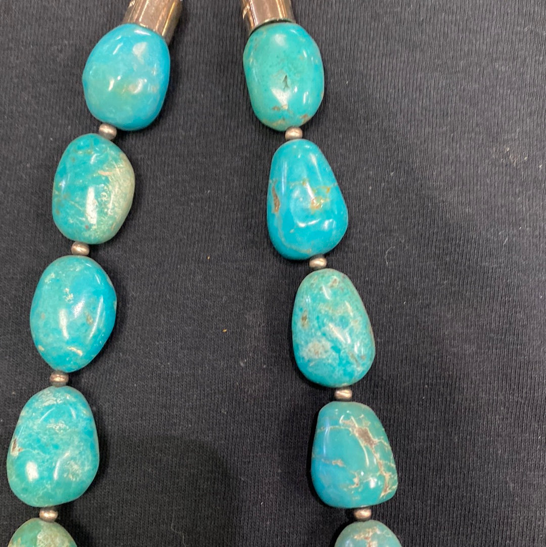 Large chunk 20” turquoise necklace