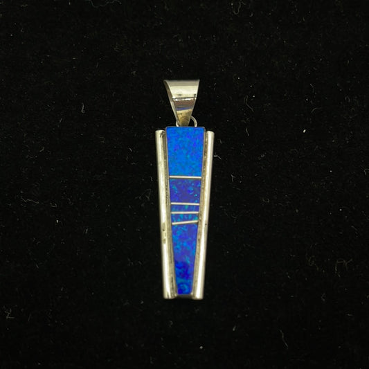 Blue Opal Inlay Pendant