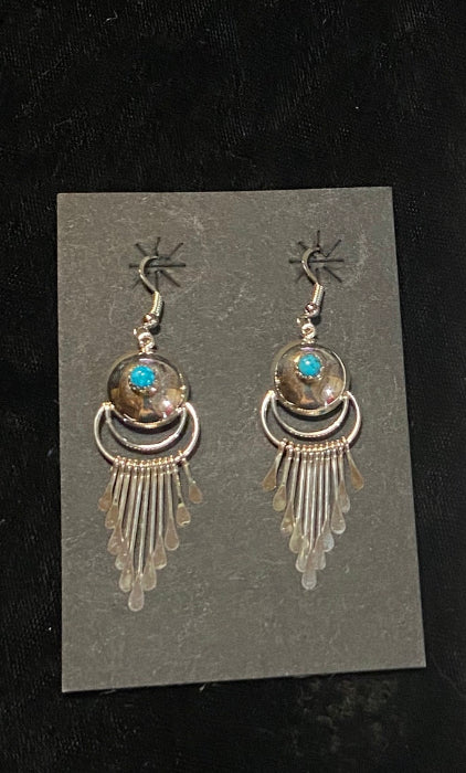 Fringe Dangle Earrings with Turquoise