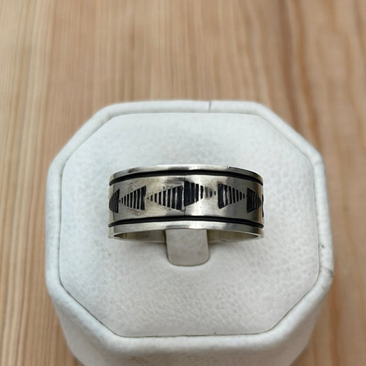 Size 13 - "Lined A” Stamped Band Ring