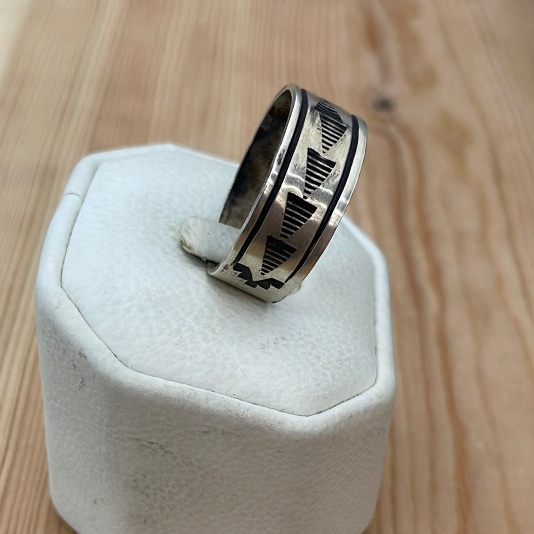 Size 13 - "Lined A” Stamped Band Ring