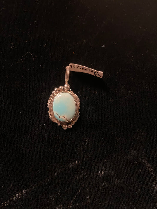 Dainty Golden Hills Turquoise Pendant with Shepherd Hook