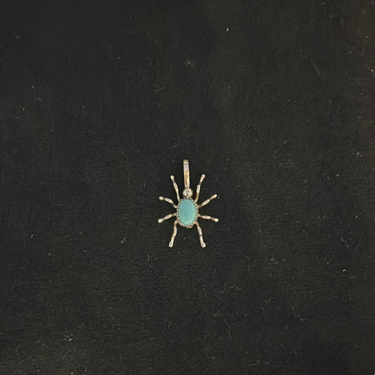 Sleeping Beauty Turquoise Spider Pendant