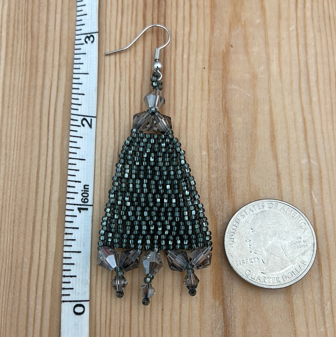 Black Seed Bead Hook Earrings