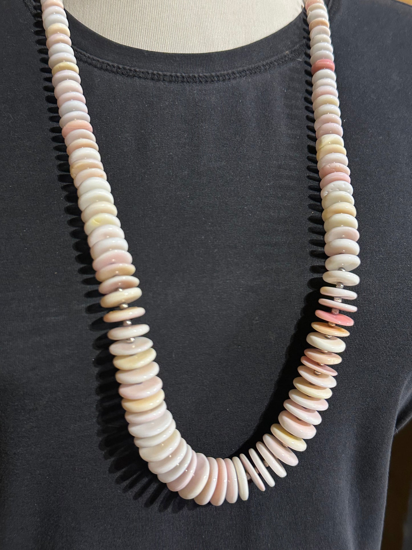 Cotton Candy (Pink Conch Shell) Graduated Necklace 30"