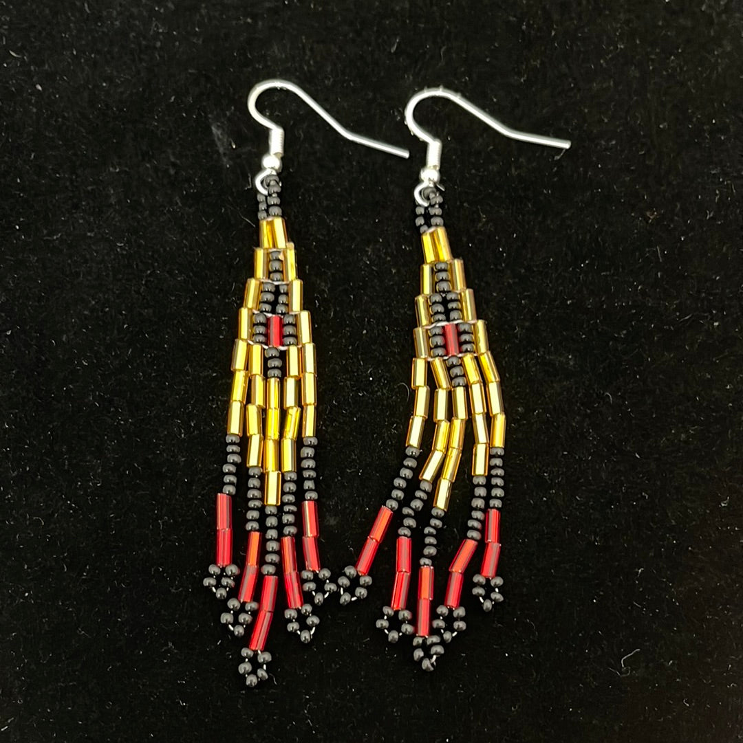 Seed Bead with Bar Bead on Hook Earrings