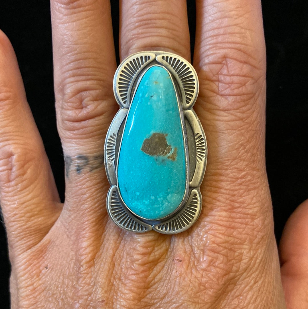 Native American made Turquoise Ring size 8.0