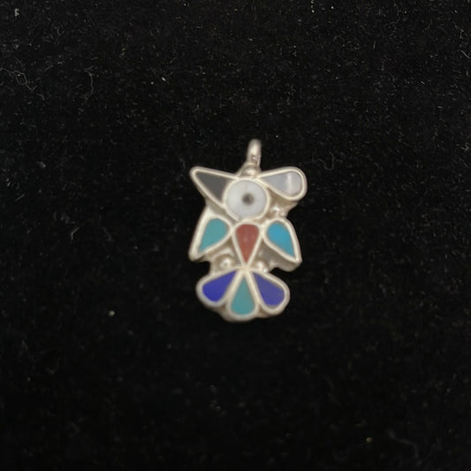 Lapis, Mother of Pearl, Black Jet, and Sleeping Beauty Turquoise Inlay Pendant