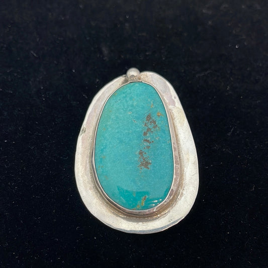 Vintage Kingman Turquoise Shepherd Hook Pendant