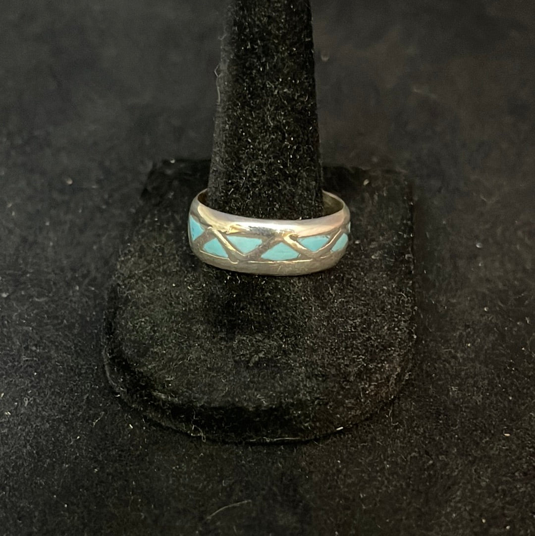 Turquoise Inlay Band Ring