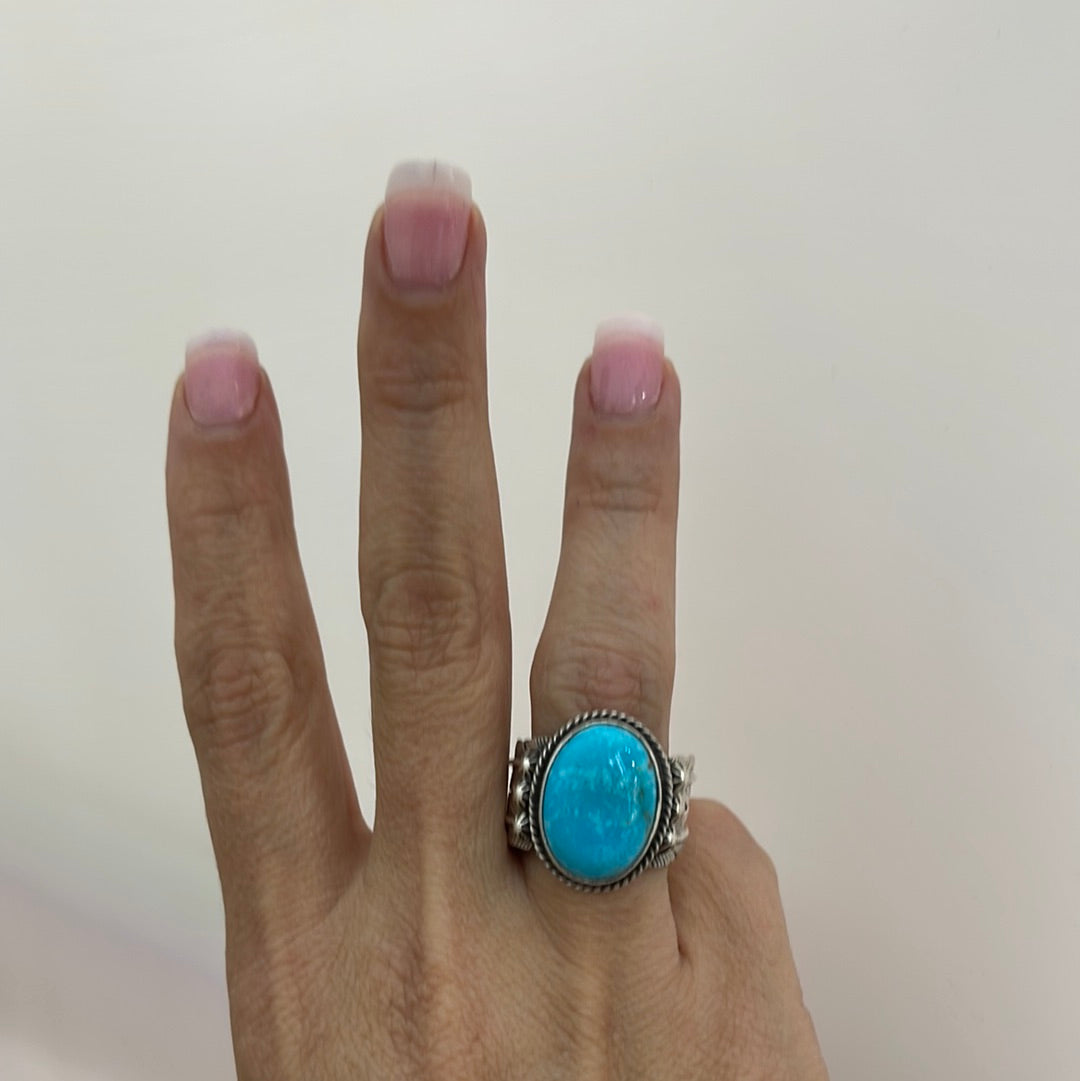 7.5 - White Water Turquoise Ring