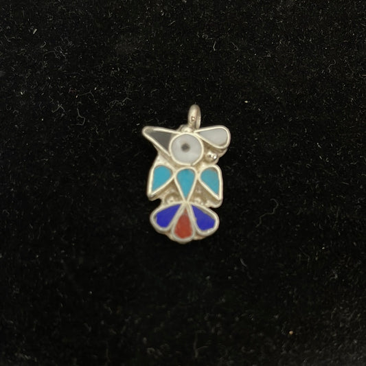 Lapis, Mother of Pearl, Black Jet, and Sleeping Beauty Turquoise Inlay Pendant