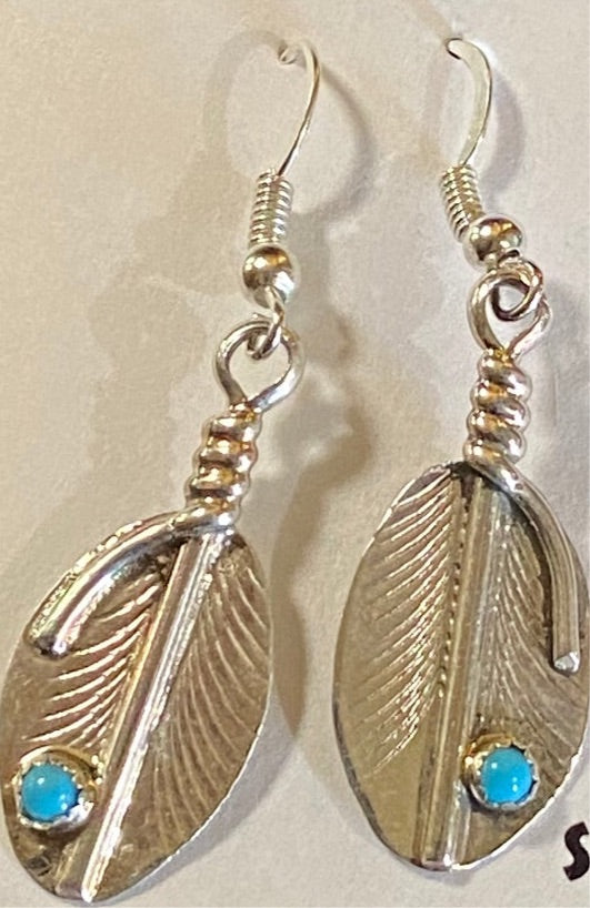 Silver Dangle Feathers