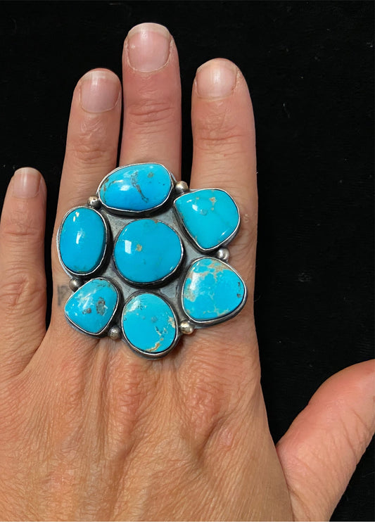 Adjustable Kingman Turquoise Ring