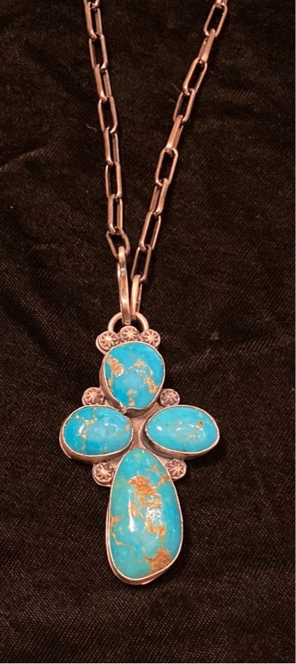 Kingman Turquoise Lariat Style 20" Necklace
