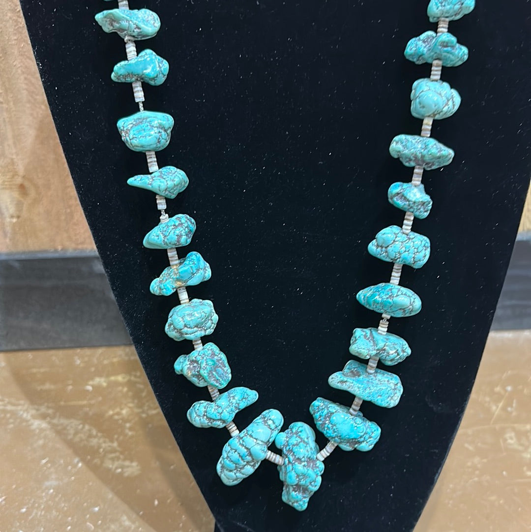 Fox Turquoise Nugget Strung Necklace