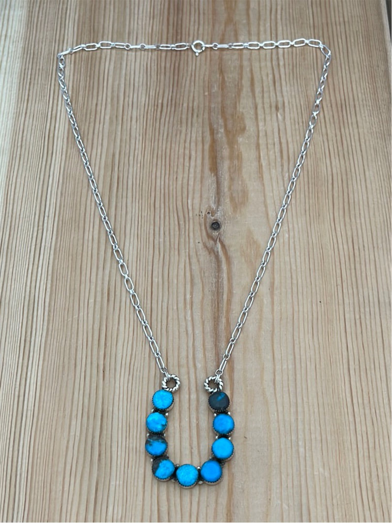 Turquoise Horseshoe 18” Necklace