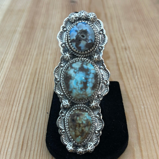 LOT 41 A 9/8 Adjustable Golden Hills Turquoise Ring, Navajo