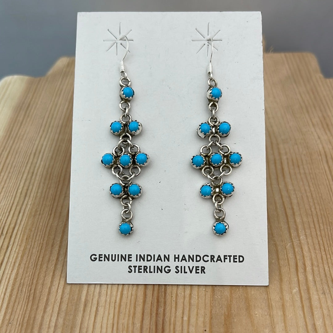 Sleeping Beauty Turquoise Zuni Hook Earrings