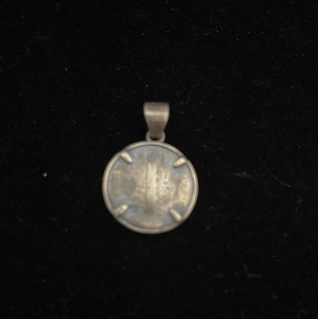 1937 Mercury Dime with Silver Pendant