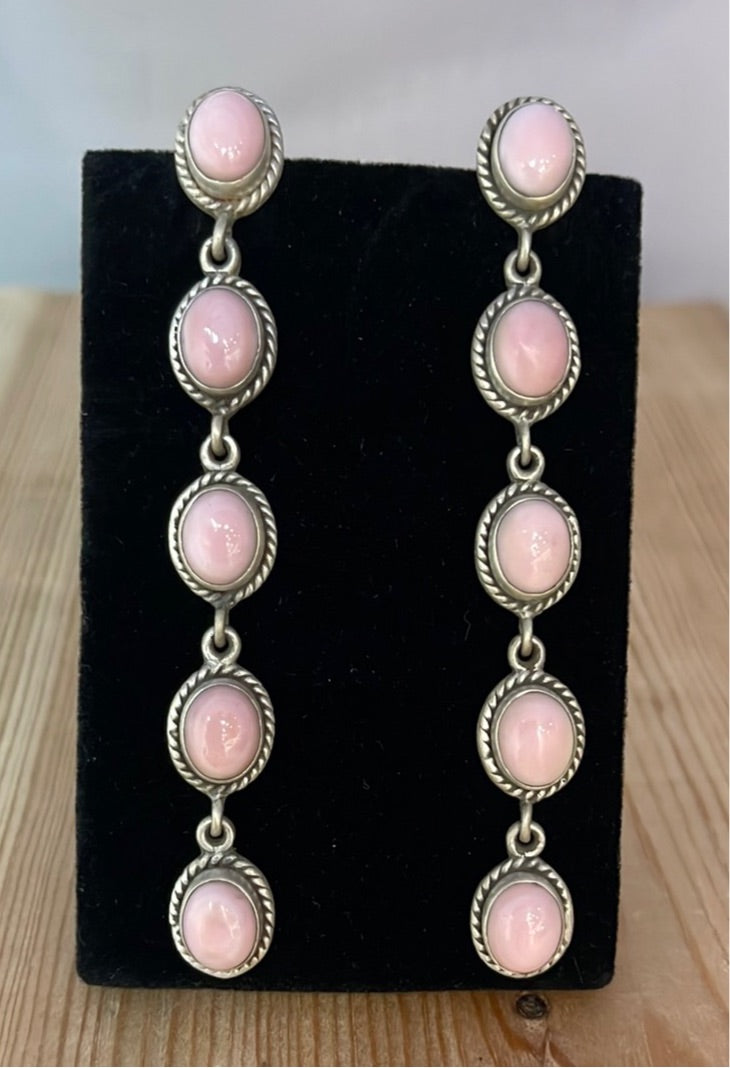 Cotton Candy (Pink Conch) Post Dangle Earrings