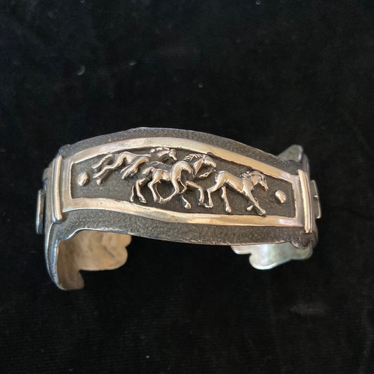 7" Sterling Silver Horse Bracelet