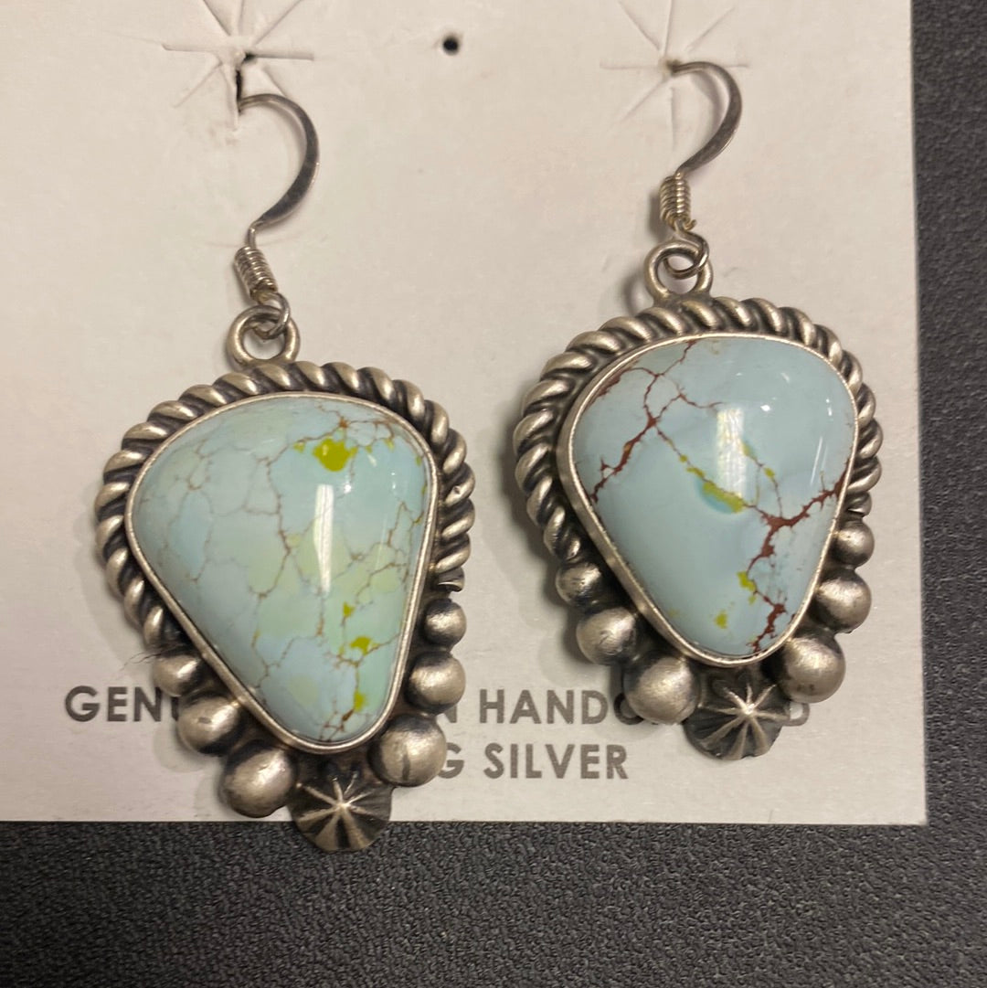 LOT 1 8/30 Native American made squash blossom by Maynard Garcia with Dry Creek turquoise
