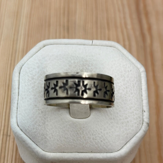 Size 11.5 - "Burst” Stamped Band Ring