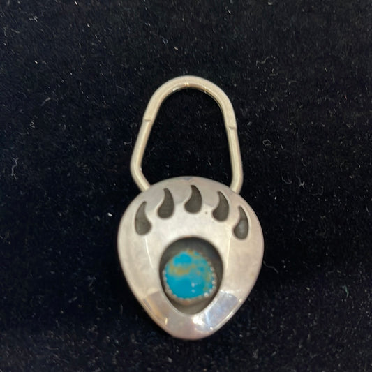 Bear Paw Shadowbox Key Chain with Kingman Turquoise