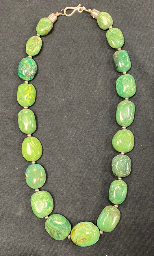 Big chunk Green Turquoise necklace 20”