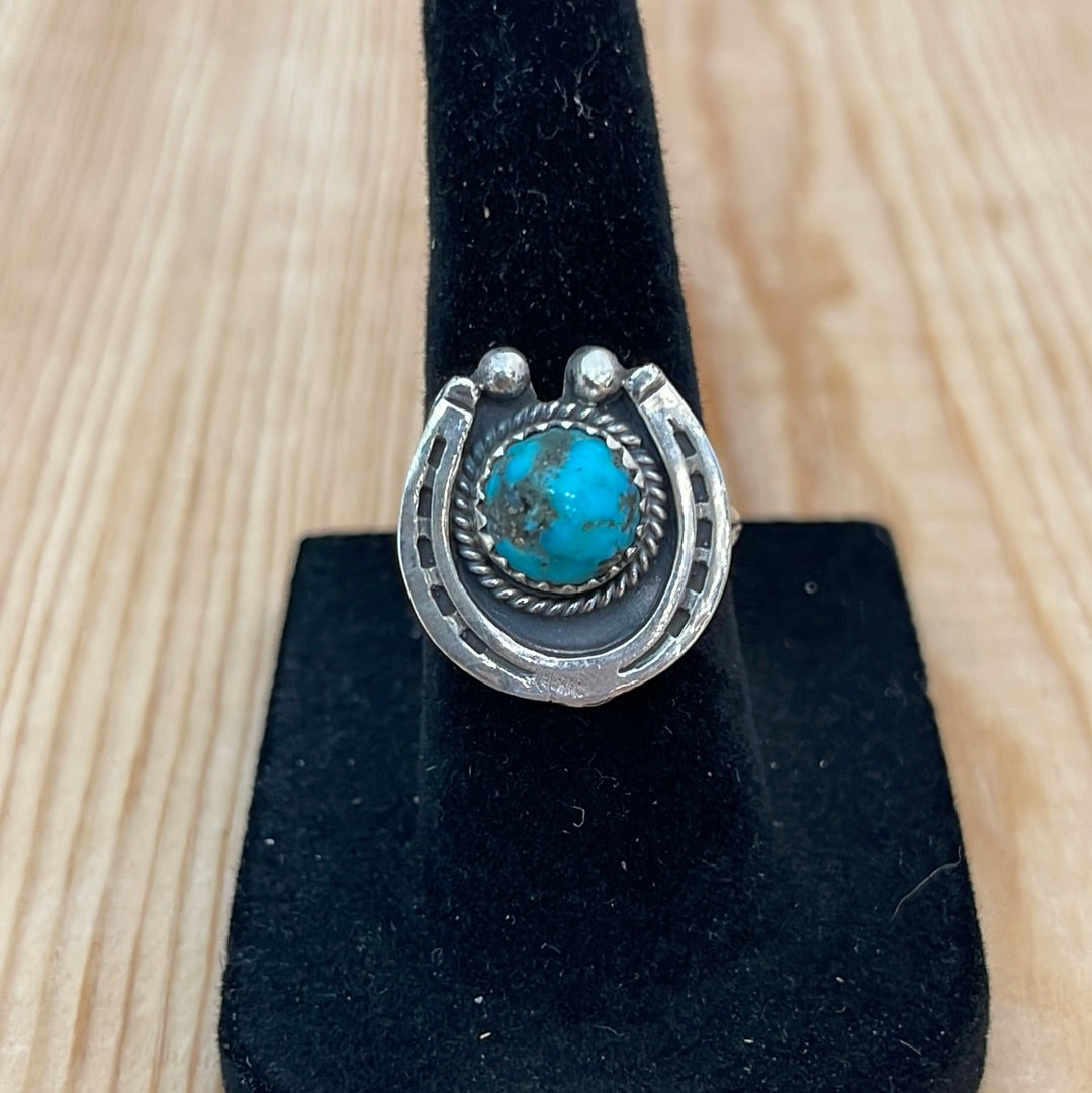 Horseshoe Sleeping Beauty Turquoise Ring