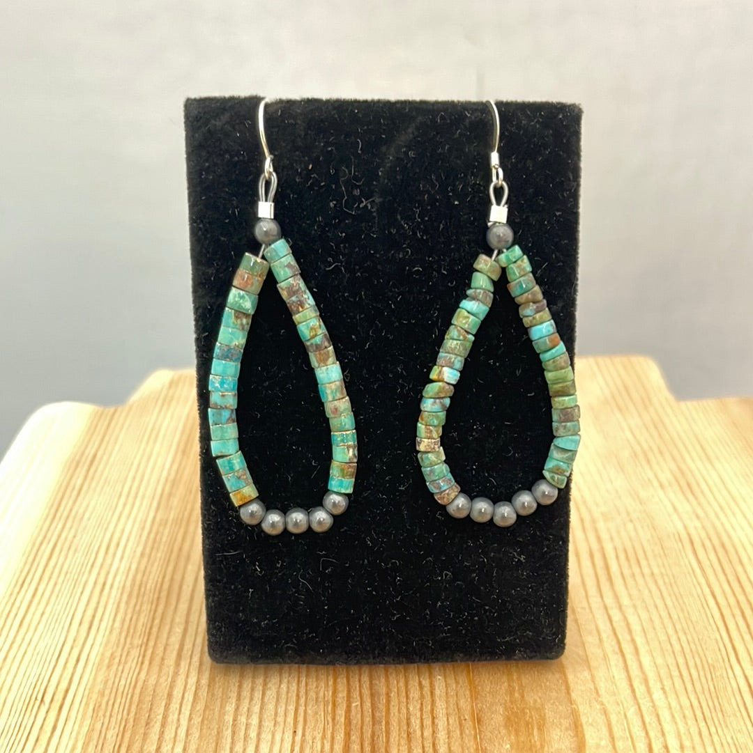 Heidi Beads with Navajo Pearls on Hook Earrings