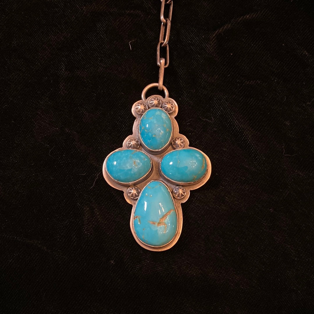 Kingman Turquoise Lariat Style 20" Necklace