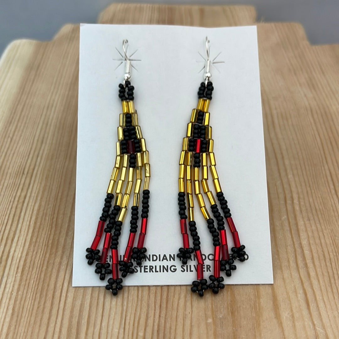 Seed Bead with Bar Bead on Hook Earrings