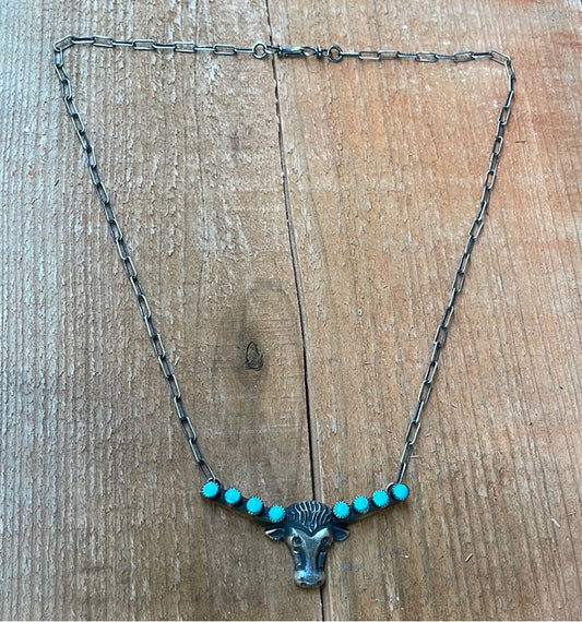 Longhorn Cow 28” Necklace