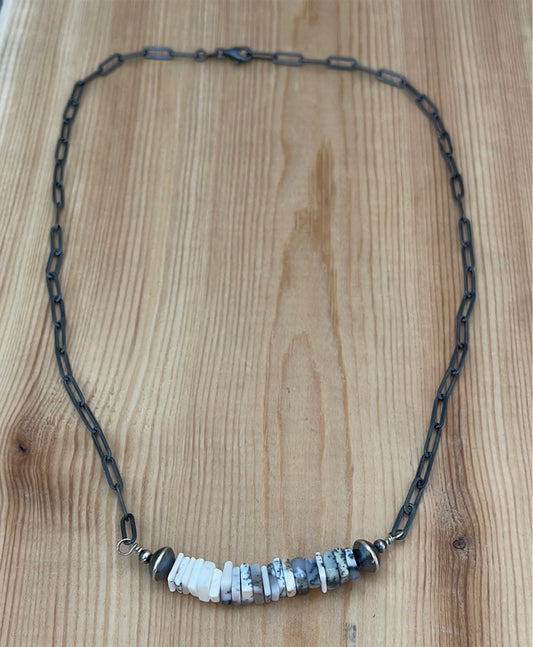 Marble on 16" Paperclip Chain