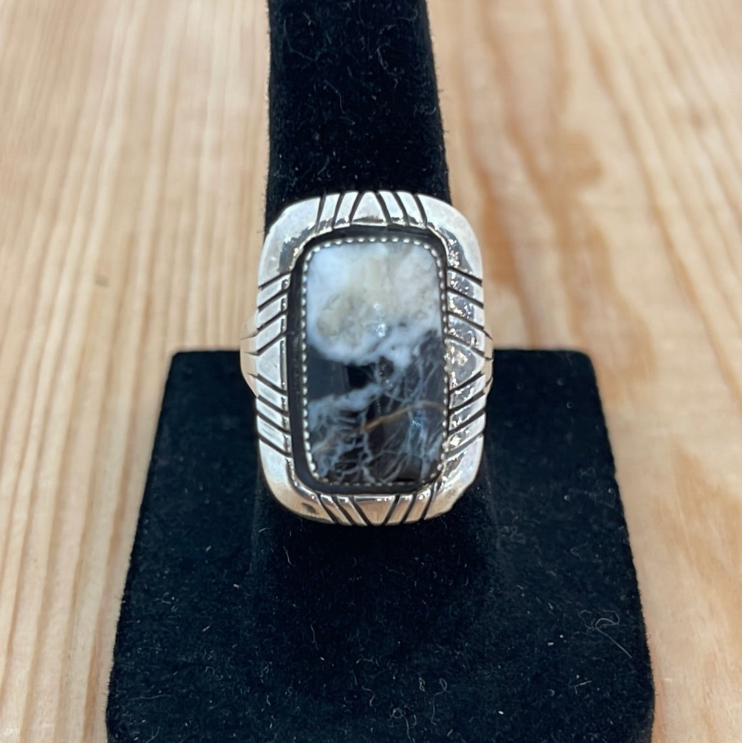 5.5 - White Buffalo Rectangle Ring