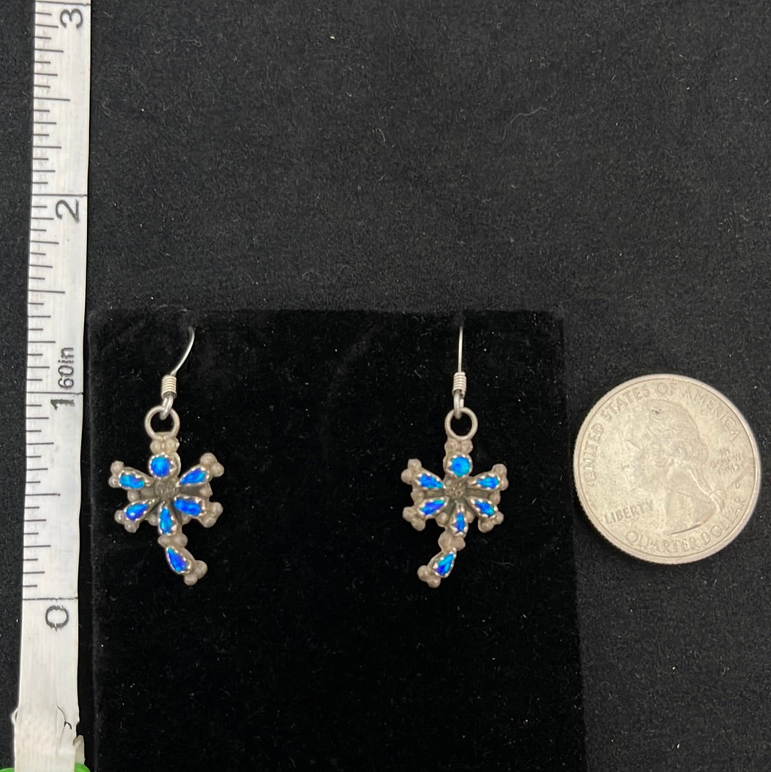 Blue Opal Hook Earrings