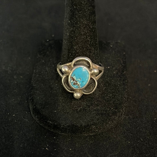 Vintage Turquoise Oval Size 5 Ring
