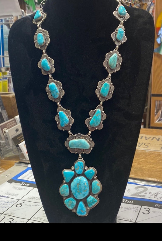 Large Navajo made necklace by Steven Nez