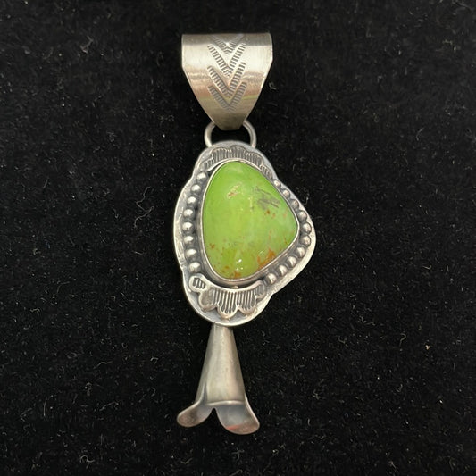 Carico Lake Turquoise Squash Blossom Pendant