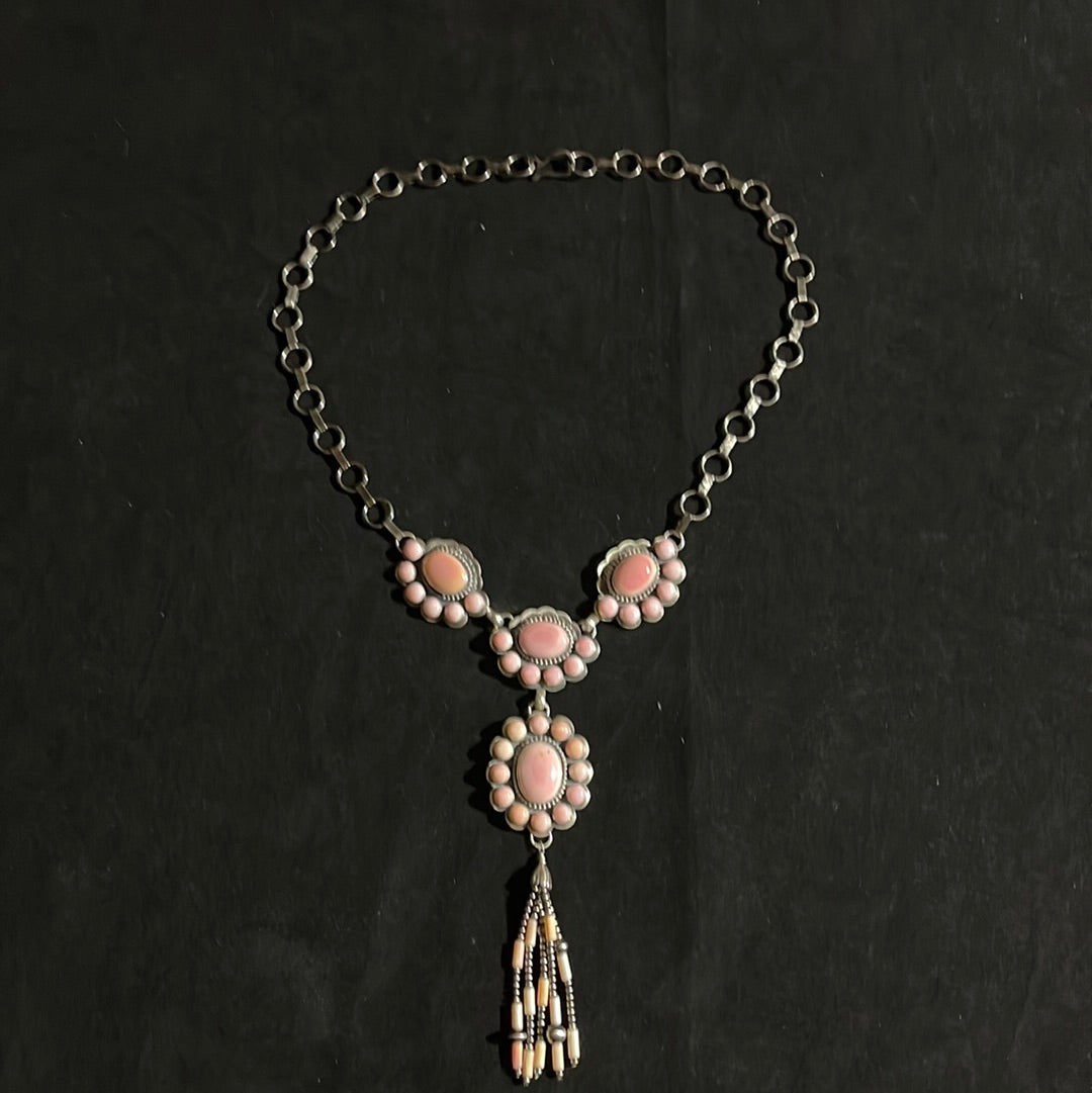 Cotton Candy (Pink Conch Shell) Lariat Necklace
