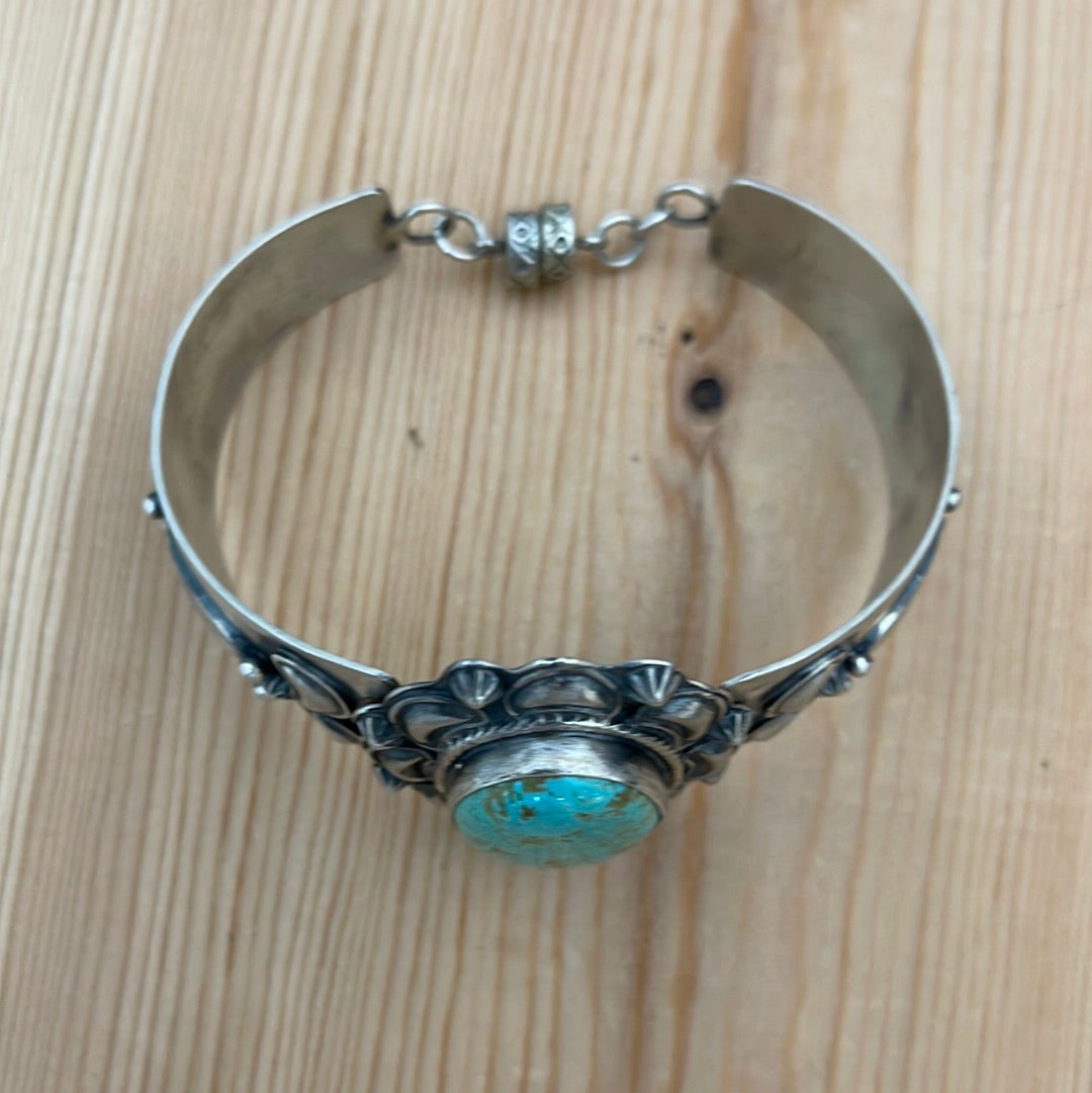 Kingman Turquoise Bracelet with Magnetic Closure