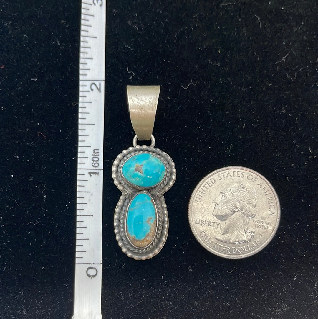 Sonoran Turquoise Double Oval Cabochon Pendant