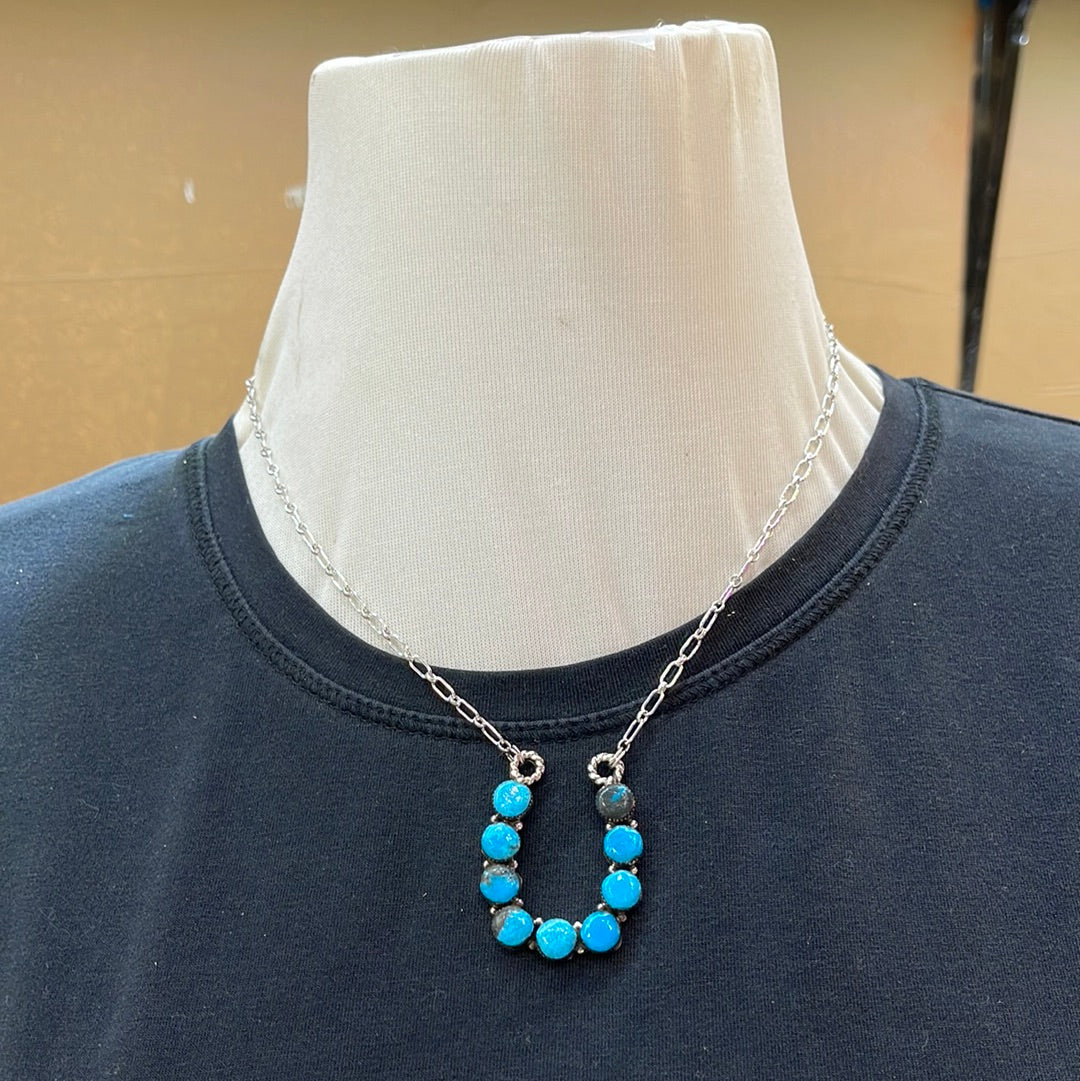 Turquoise Horseshoe 18” Necklace