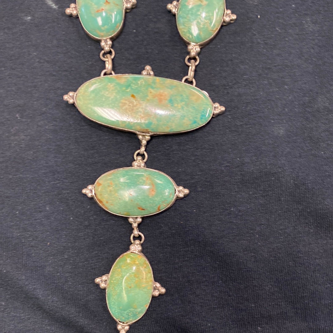 Native American made green Sonoran turquoise by Marcella James