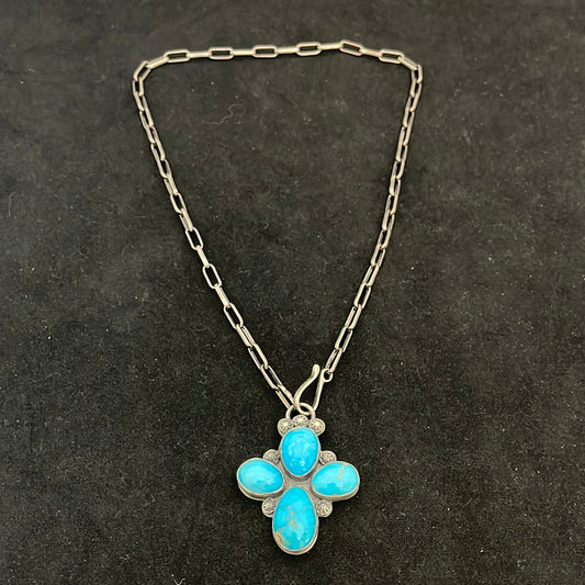 White Water Turquoise Lariat Style 20” Necklace