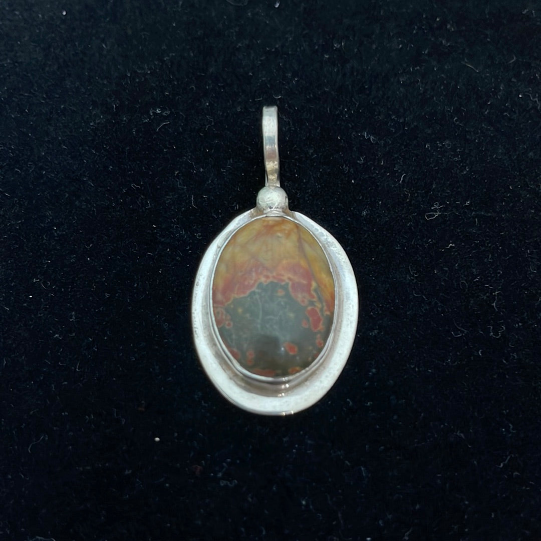 Vintage Plum Agate Shepherd Hook Pendant